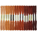 16 Skeins 131 Yards Multicolor Embroidery Thread Set 6 Ply 1.2mm Cotton Cross Stitch Embroidery Floss Friendship Bracelet String for Bracelet Making Knitting Stitching Sewing Crafts (Brown) - color: Brown