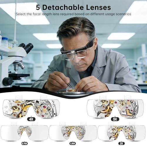 Magnifying Glass with Light, Magnifying Glasses for Close Work - color: White