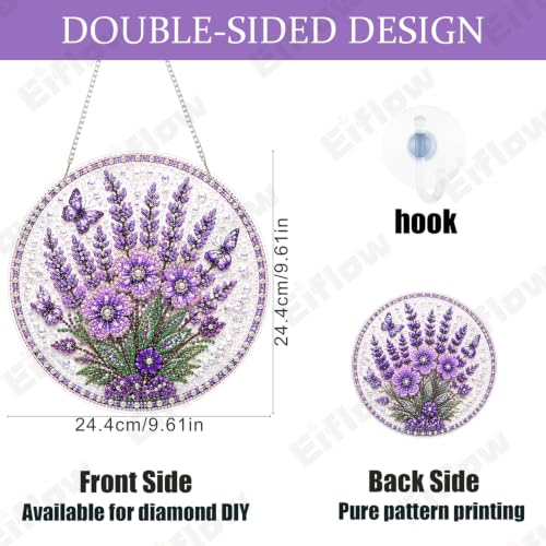 Eiflow Hanging Pearl Art Kits for Adults, Diamond Art Pearl Purple Flower - color: Pearl Flower