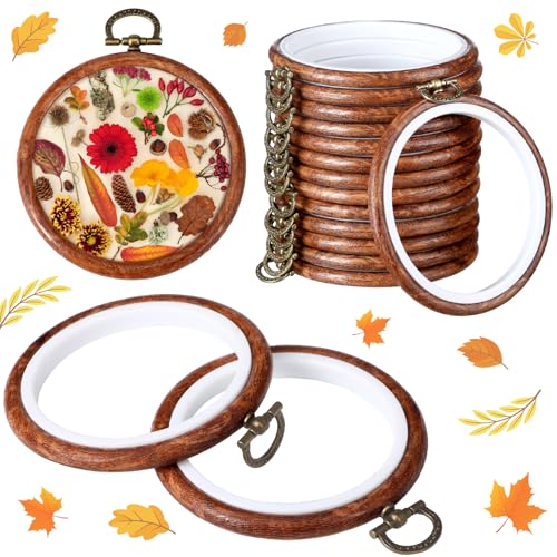 Burbell 15 Pcs Embroidery Hoops Round Wood Frame Cross Stitch,3 Inch - size: 3 Inch