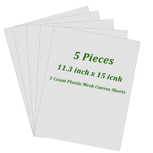 5 Pieces Plastic Canvas Sheets 5 Count, 15x11.3in Plastic Mesh Sheet - size: 11.3x15in-5pcs