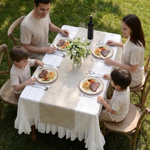 ARTMAGIC Cotton Table Cloth Vintage Washable Tablecloths Rectangular - size: 70" x 52" (Rectangular)