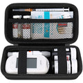 Elonbo Diabetic Supplies Travel Case for Glucose Meter Diabetes Testing Kit - color: Black