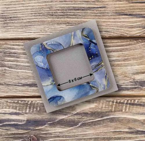 Small Hoop with Magnetic Holders from Plywood for Embroidery and Cross Stitching, MP-016 Size(2.6x2.6 in) (Gray-Blue Marble) - color: Midnight
