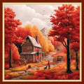 Funxvoot Stamped Cross Stitch Kits Beginners Full Range of Embroidery Kits for Adults 11CT Embroidery Patterns Needlepoint Kits Printed Cross Stitch Kits - (Deep Autumn Scenery 18x18 inchs) - color: Cross Stitch Kits 15