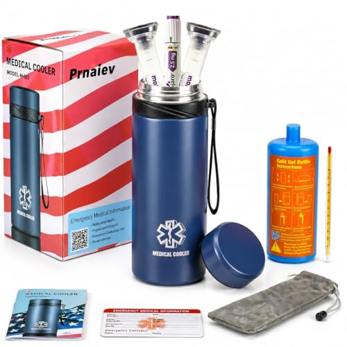 Insulin Cooler Travel Case Portable Medication Cooler,TSA Friendly - color: Navy Blue