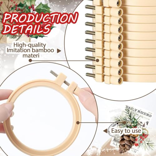 Beeveer 25Pcs Embroidery Hoops Christmas Craft, Red，Black,White, 2.2 Inch - color: Red, Black,White, size: 2.2 Inch