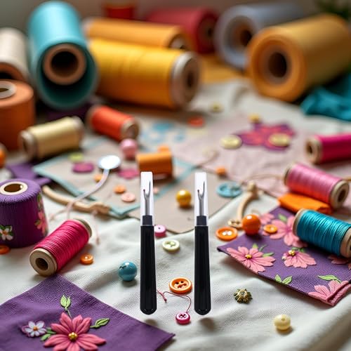 2Pcs Thread Remover, Stitch Unpickers Seam Remover Set Sewing Crafting and Removing Embroidery Hems and Seams DIY Cross-Stitch Accessories, Seam Rippers Sewing Tools