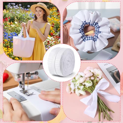 50 Pcs Jelly Fabric Strips Roll for Quilting, White Pre-Cut Strips, Cotton Quilting Fabrics for Handmade DIY Craft Sewing, 2.5 x 39 Inch