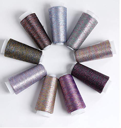 Truevalue 2 Balls Accessory Lurex Yarn, Shining Glitter Metallic Knitting-in Yarn, Sparkle Thread for Knitting and Crochet Sweater Shawl 5000 Yards (Silver Glitter) - color: Silver Glitter