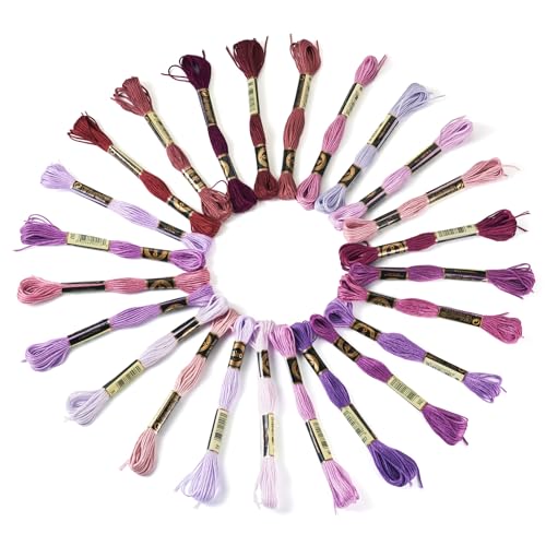 FASHEWELRY 210 Yards Embroidery Thread Bulk Purple Crewel Cross Stitch Threads 1mm Polyester Embroidery FlossThread for Jewelry Making Bracelet Knitting Stitch Supply - color: Purple, size: 1mm