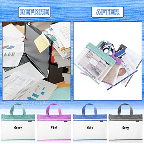 Zhehao 6 Pcs Project Bags for Quilting, Book Pouch Bags 14 x 11 Inch