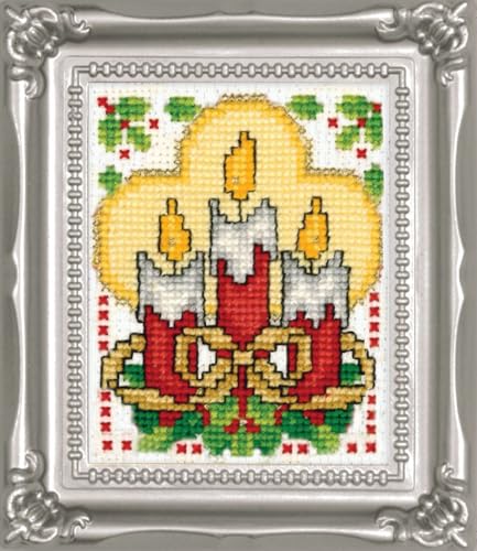 Tobin Candles Ornament Counted Cross Stitch Kit, 2-Inch x 3-Inch