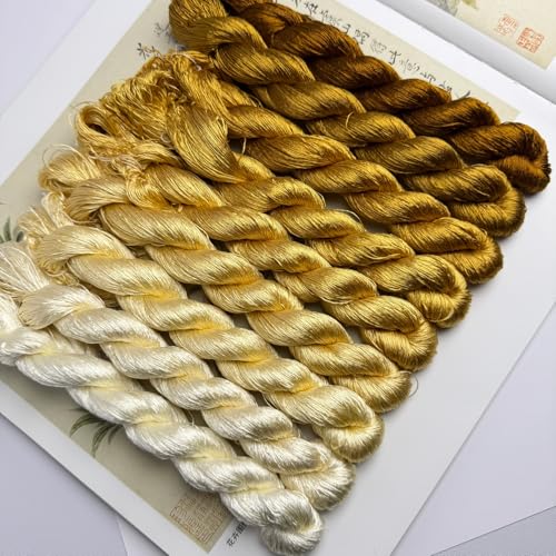 100% Mulberry Silk Embroidery Thread 9 Colors 110m Each (36) - color: 36