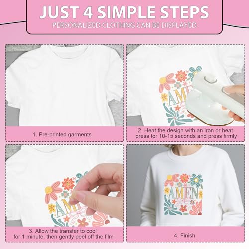 Rngmsi Dtf Transfers Ready to Press - 30 Pcs Bow Bible Verse Iron on Patches for T-Shirts, Christian Jesus Religious Cross Iron on Stickers Heat Transfer Vinyl Decals for DIY Fabric Clothes Decor - style: Bow Bible Verse