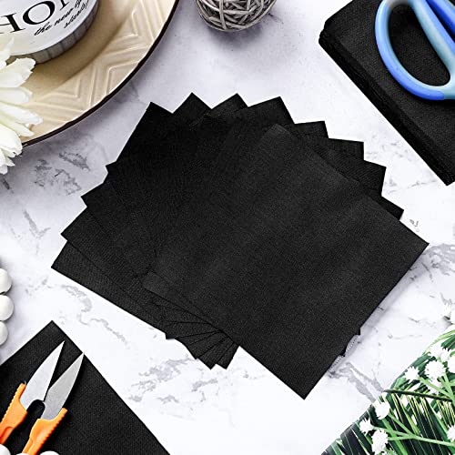 Mixweer 300 Pcs 4 x 4 Inches Cotton Fabric Squares Precut Quilting Fabric Bundles Solid Colors Quilt Material for DIY Craft Sewing Embroidery(Black) - color: Black