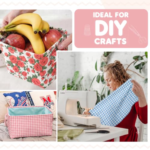 Aubliss 8pcs Fat Quarter Fabric Bundles (100% Cotton - 20'' x 20'') - color: Rose Gingham