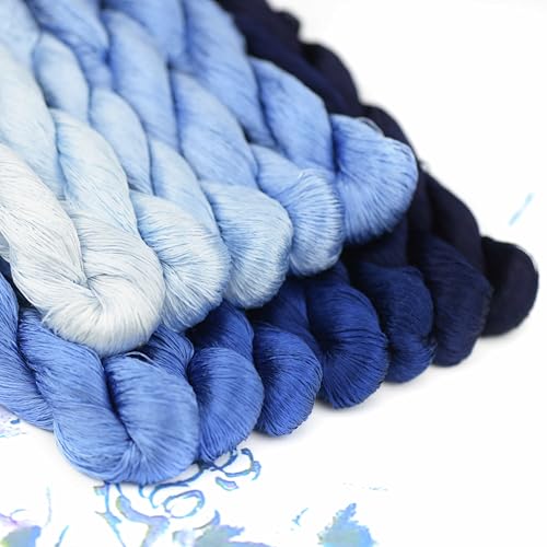 Natural 100% Silk Thread, Handmade Embroidery Thread Silk Floss 12 Colors 110m Each (20) - color: 20