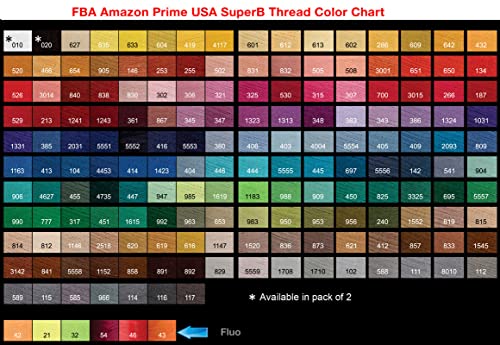 Superpunch SuperB Embroidery Thread 40wt, 5000 m Cone, Turquoise 444 - color: Turquoise 444, size: Pack of 1