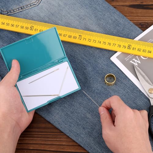 Gosknor Magnetic Needle Case, Portable Cross Stitch Sewing Needle Storage Organizer Tools Rectangle Magnetic Knitting Pin Holder Box Container Accessories for Small Metal Objects Keeper (Blue)