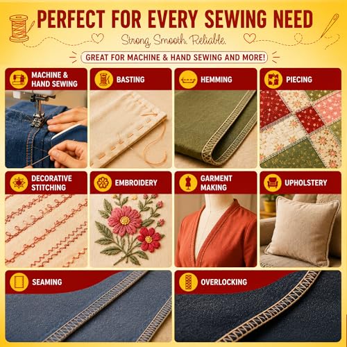 Mandala Crafts 40S/2 Brown Polyester 4 Pack of Serger Threads Cones - color: Brown, size: Pack of 4 40S/2 24000 YDs