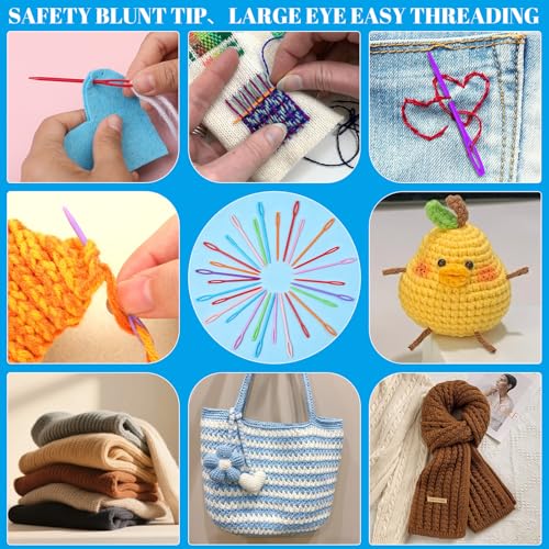 40 PCS Plastic Needles for Yarn 2 Sizes Yarn Sewing Needle - size: 40 PCS