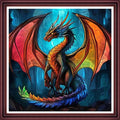 Funchey Counted Cross Stitch Kits for Adults Needlepoint Kits Unprinted Cross Stitching Embroidery Kit 11CT Cross Stitch Supplies-Magical Pterosaur 18x18 inch - color: ArtsKit13