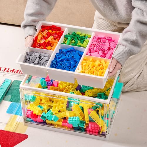 Vtopmart 24 QT Clear Craft Organizer with Removable Tray & Dividers, 1 Pack