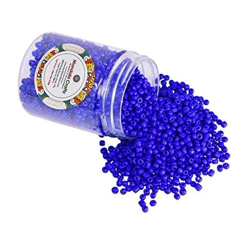 Mandala Crafts 4mm Blue Round 6/0 Glass Seed Beads for Beadwork - color: Blue, size: 6/0 or 4mm