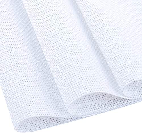 Cross Stitch Aida Fabric 14 Count, 59 by 39 Inch Large Size, Classic Reserve Cross Stitch Aida Cloth for Home DIY Embroidery Decoration - color: White, size: 14 CT 59 x 39In