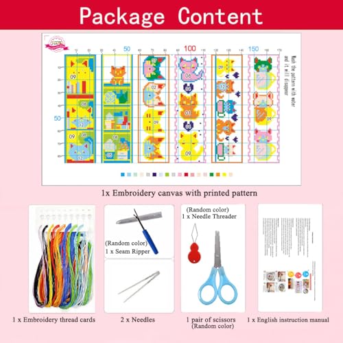 Zhenqing Bookish Cat Stamped Cross Stitch Bookmark Kit, 6 Cute Kitten Bookshelf and Mug Designs on 11CT Printed Fabric for Adults and Beginners, DIY Reading Gift for Cat and Book Lovers - color: Cat-Themed Bookmarks