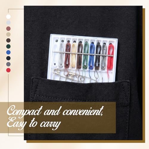 Hestya Pre Threaded Needles Hand Sewing Quick Fix, Rich Color - color: Rich Color