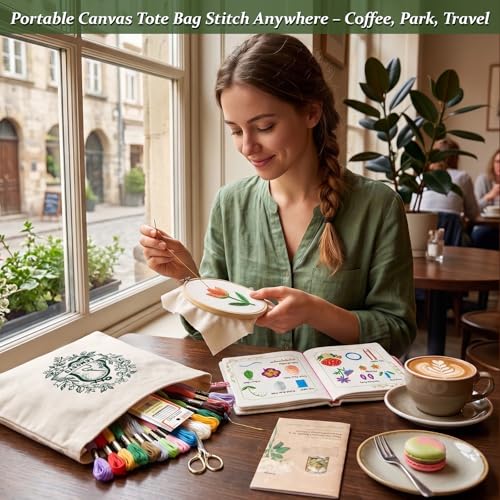 Lemosyu Embroidery Stitch Book Kit for Beginners with 44 Practice Pages