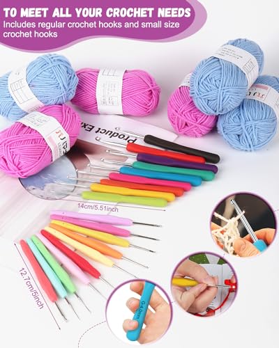Coopay Crochet Kit for Beginners, 50PCS Crochet Starter Kit - color: Purple-Cherry