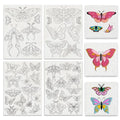 BENECREAT 4 Sheets 40Pcs Stick and Stitch Embroidery Paper, Butterflies Stabilizer Water Soluble Hand Sewing for Carves, Shirts, Coats, Bags, Towels - color: Butterflies