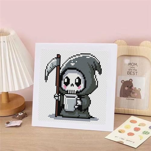 niurenmaoyi Halloween 11CT Cross Stitch Kits for Beginner with Framed,7x7in - color: Cross Stitch Kits0518-06
