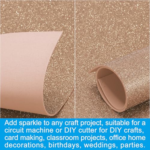 PATIKIL 2mm(1/10") Thick Non Adhesive Glitter Foam Sheet 16x24inch(40x60cm) Brown, EVA Shiny Foam Board for Craft, 6 Pcs - color: Brown