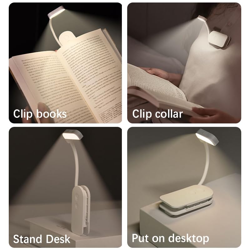 Choudao Rechargeable Book Light, Portable Reading Light,White - color: White