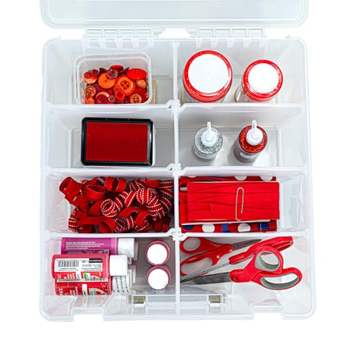 ArtBin Super Satchel Double Deep, 8-Compartment Craft Box, Gold