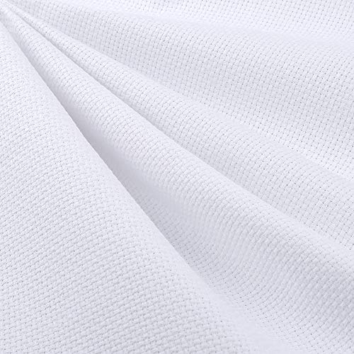 Pllieay 14 Count Big Size Classic Reserve Aida Cloth White Cross Stitch Fabric, 59 x 39 Inch - size: 59 x 39 Inch