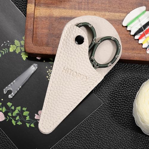 Vintage Sewing Scissors, Small All Purpose Scissor with Cover - color: Dark Green