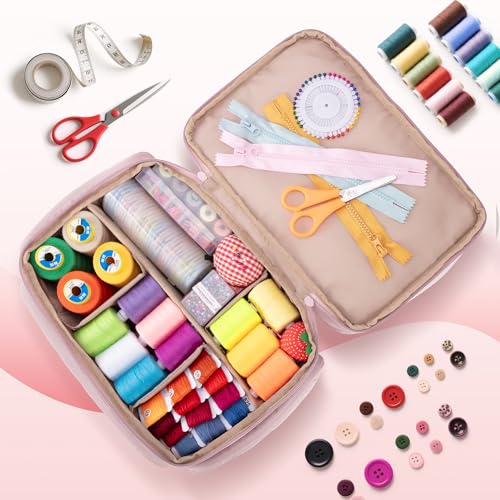 Marscamd Sewing Organizer Bag with Detachable Dividers, Pink (Bag Only) - color: Pink