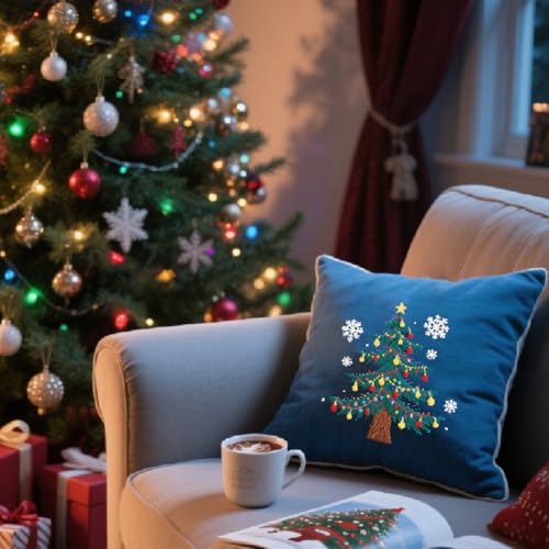 GLOBLELAND 4 Sheets Christmas Tree Water Soluble Embroidery Pattern - color: Christmas Tree Gift