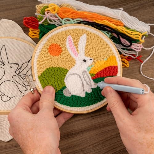 Kikkerland Punch Needle - Hare - Includes Everything Needed - style: Hare