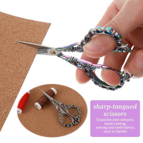 Sharp Stainless Steel Sewing & Embroidery Scissors with Cover, Precision Embroidery Scissor, Crochet Scissors for sewing,Craft, Artwork, Crochet,trimming,Needlework