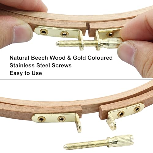 Murtenze 8" Embroidery Hoop Round Beech Wood, 2 Pack - style: 8 Inch