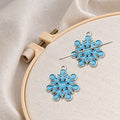 Blue Snowflakes Needle Minder for Embroidery, Magnetic Pin Holder for Cross Stitch, Needlework and Embroidery Accessories （2 PCS）