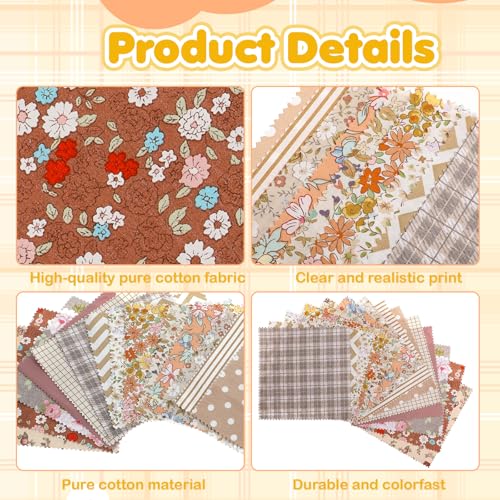42 Pack Charm Pack Fabric 5 Inch Squares PreCut Quilting Squares Multicolor Charm Packs for Quilting 5 Inch (Floral Style)