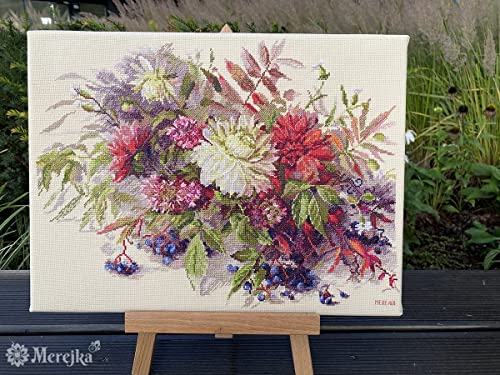 Merejka K-218 Autumn Secrets Counted Cross Stitch Kit, Cotton, Multi-Colour, 30 x 40 cm