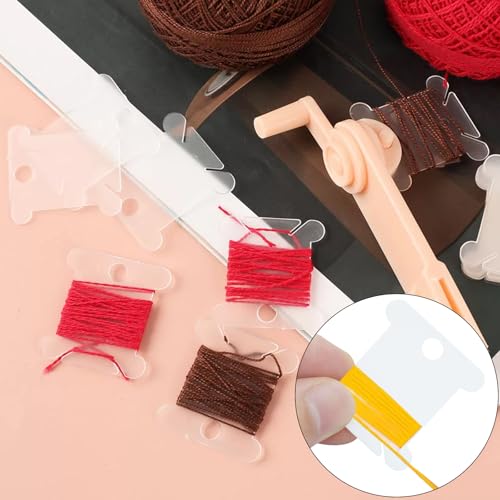 300 Pcs Plastic Embroidery Floss Bobbins, Clear - color: Transparent